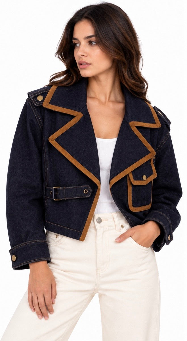 Cognac Edge Denim Jacket