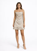 Free Spirit Beige Pleated Dress