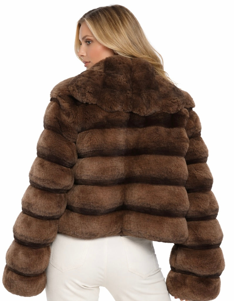 Runway-Inspired Brown Fur Jacket