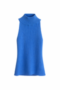 Sculpted Ribbed Mock Neck Tank – Beige , Blue , Camel , Greige
