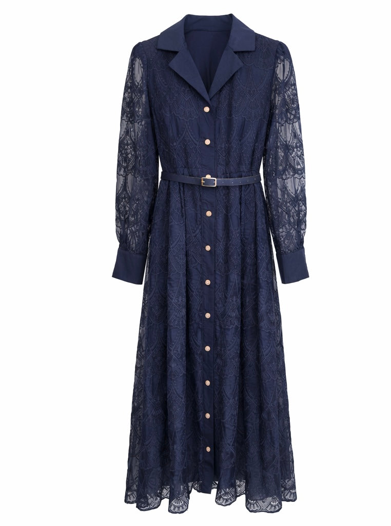 Dress Navy Broderie