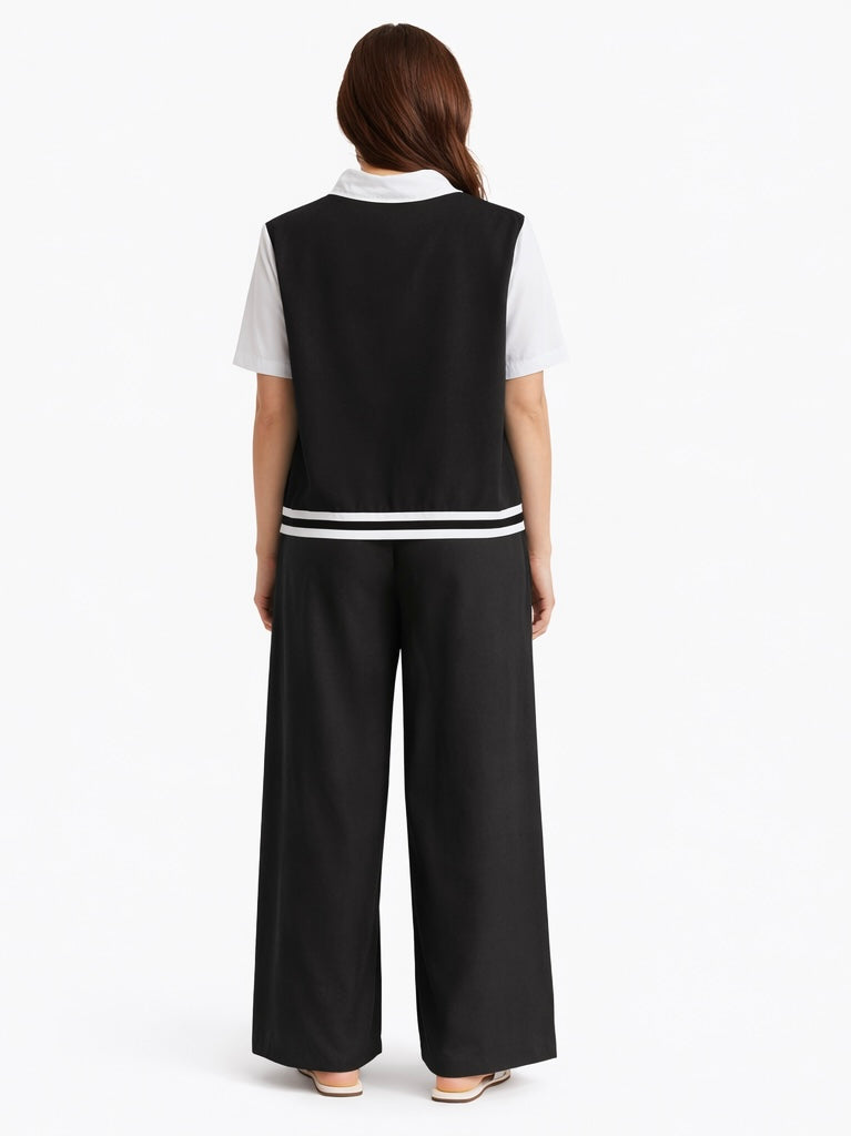 Set Chemise & Pants - Aqua , Black