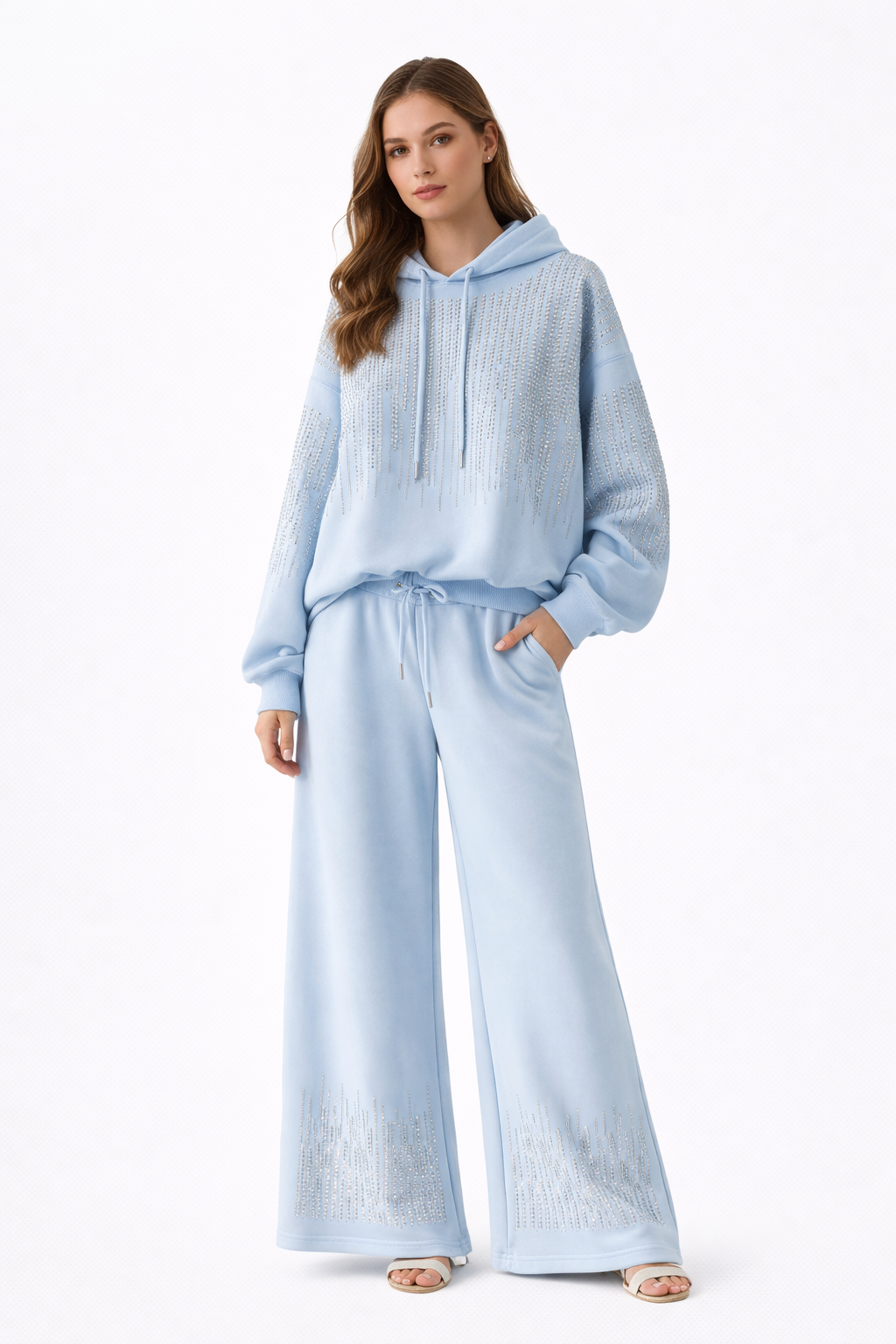 Joggers Set lemon , Sky blue , White