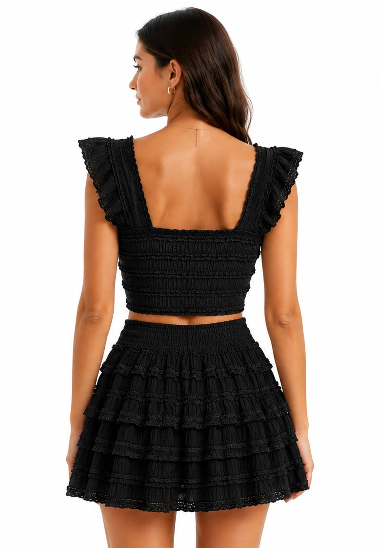 Midnight Ruffle Set ( Butter Yellow , Sky Blue , Black )