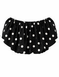 Chic Black Polka Dot Off-Shoulder Crop Top