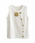 Sleeveless Top with Gold Keyhole Detail