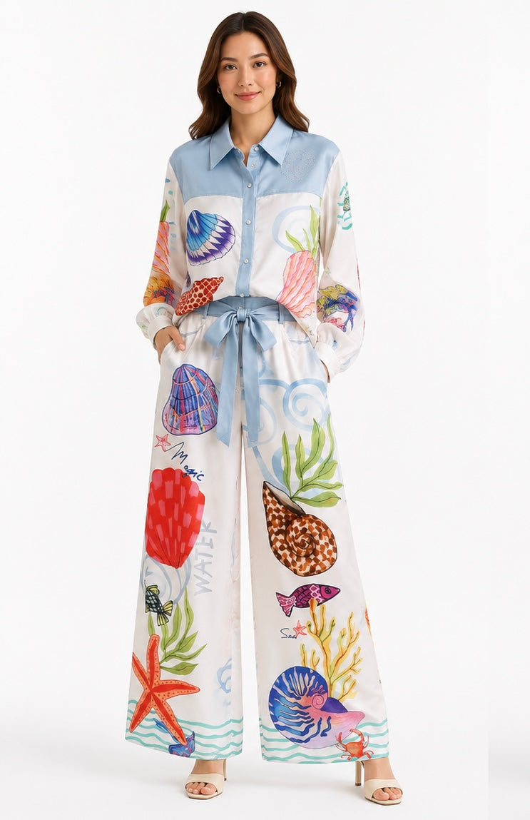 Seaside Dreams Shirt & Palazzo Set