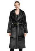 Luxury Belted Eco Fur Coat