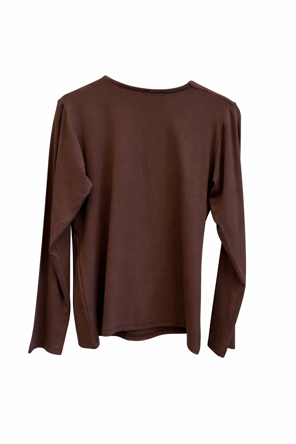 Soft V-neck Long Sleeve Top Brown