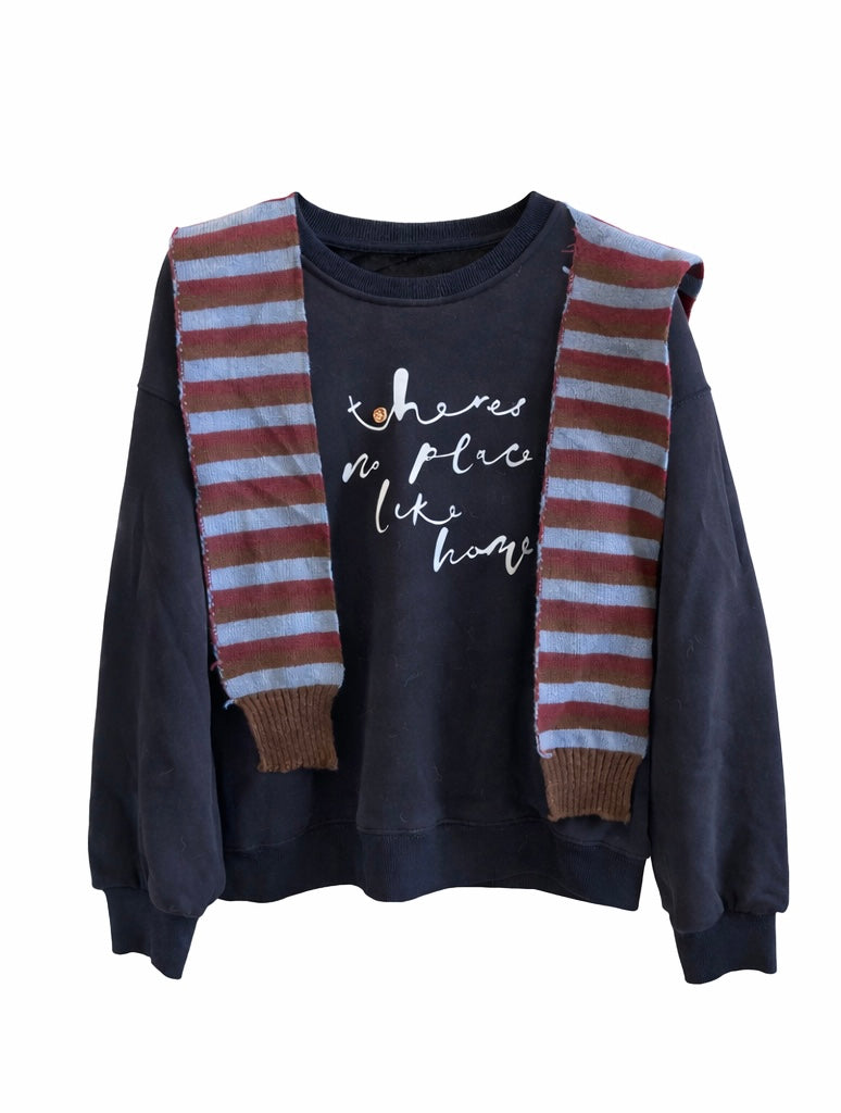 Layered Knit Detail Sweatshirt