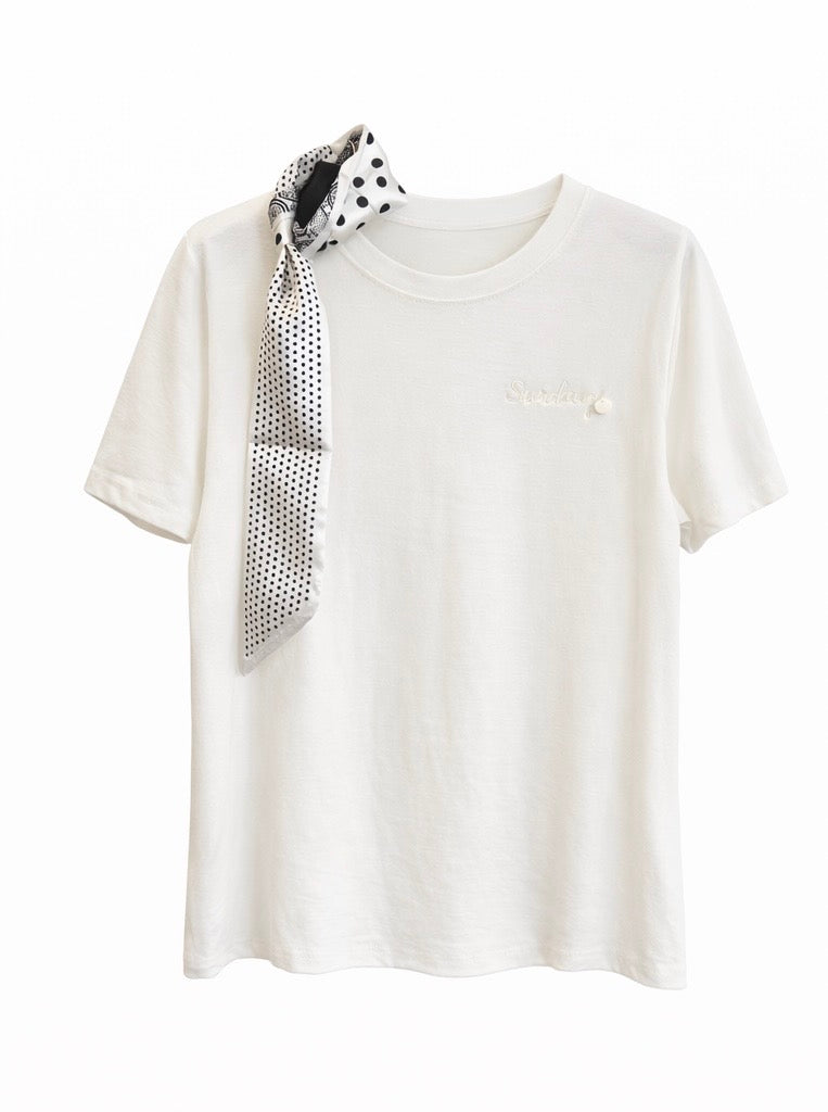 Sunday Tee shirt with scarf