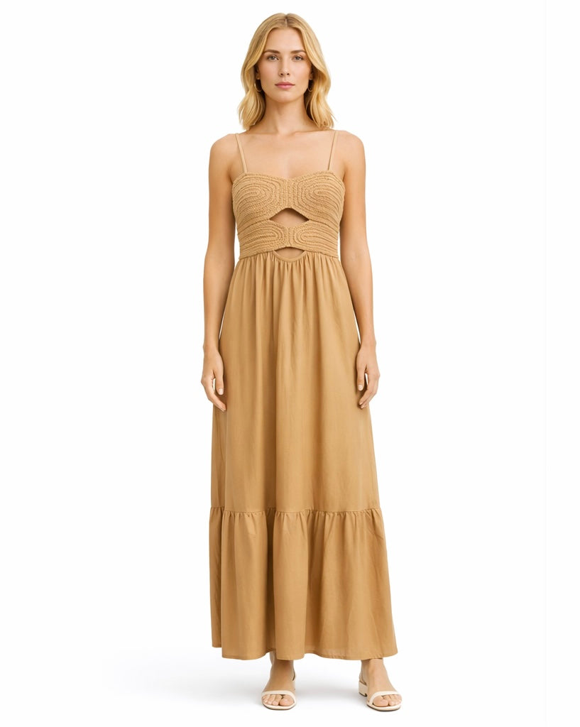 Elegant  Cutout Maxi Dress - Orange , black , white , Pistache , Light blue , light Pink