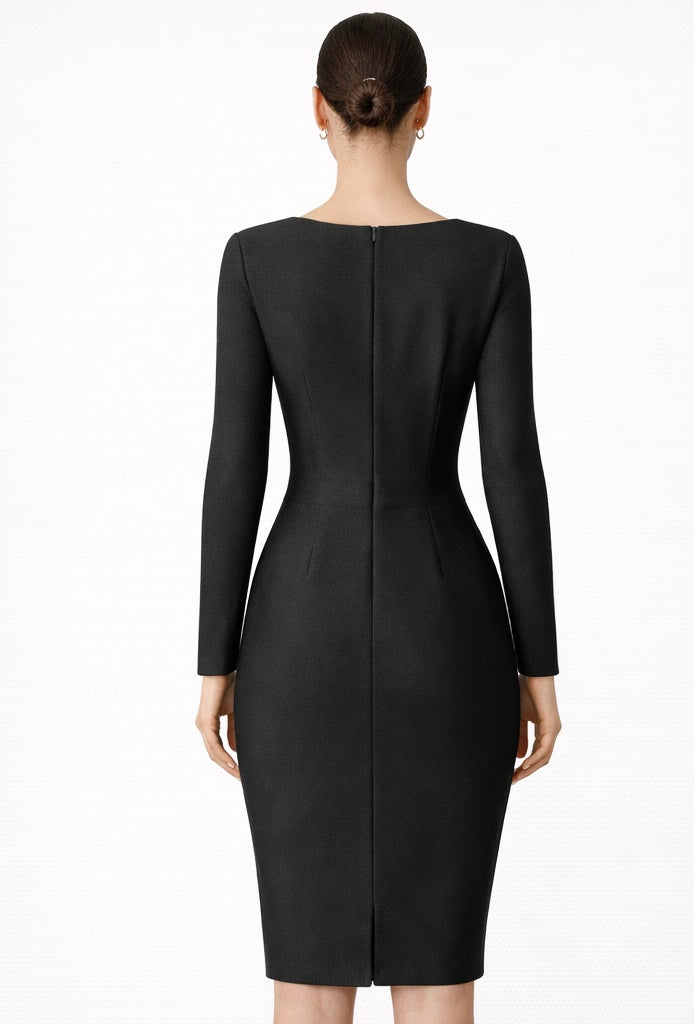 Sculpted Sweetheart Bandage Dress Black