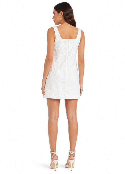 Bella White Bow Mini Dress