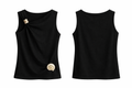 Black Draped Top with Gold Hardware