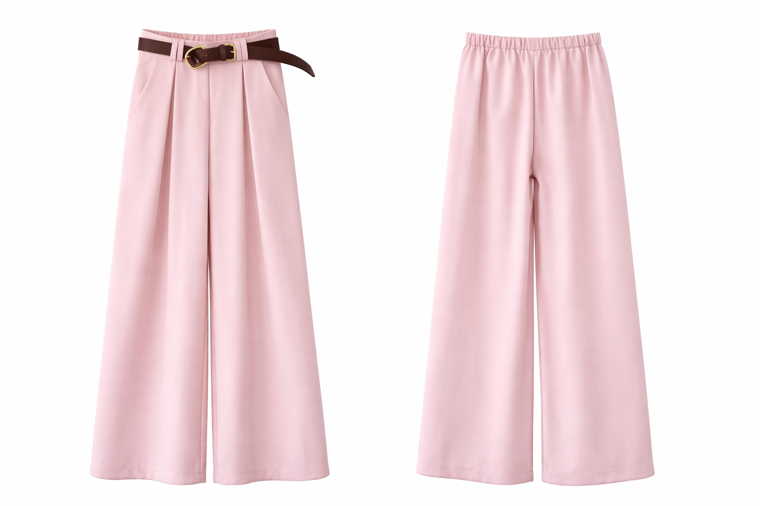 Classic wide leg trousers - Yellow , Blush Pink