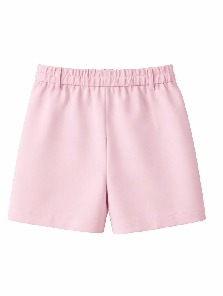 Classic Black Tailored Shorts - Sky blue , Light Pink , Black