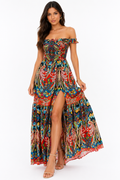 Boho Paradise Slit Maxi Dress