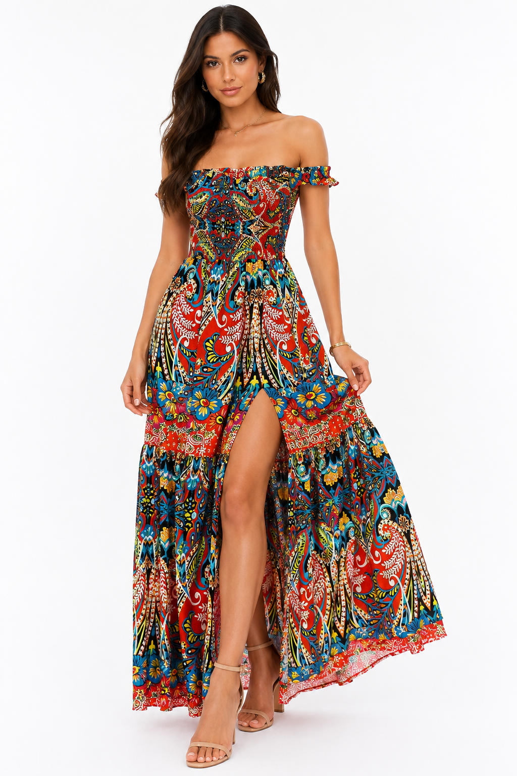 Boho Paradise Slit Maxi Dress