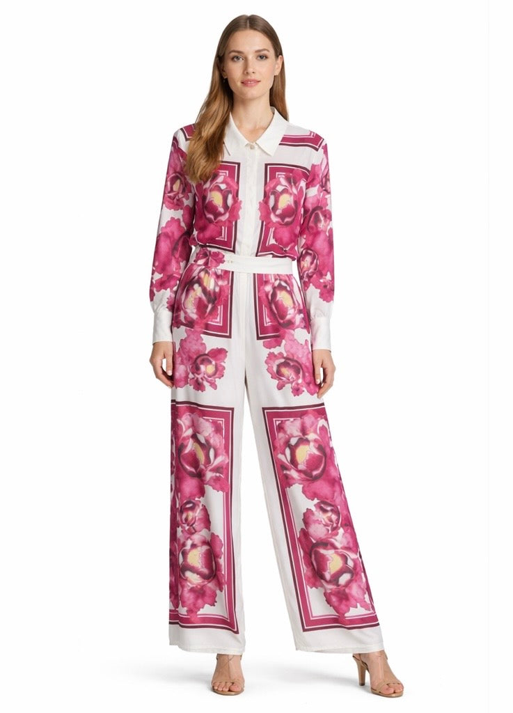 Fushia Floral Silk Set
