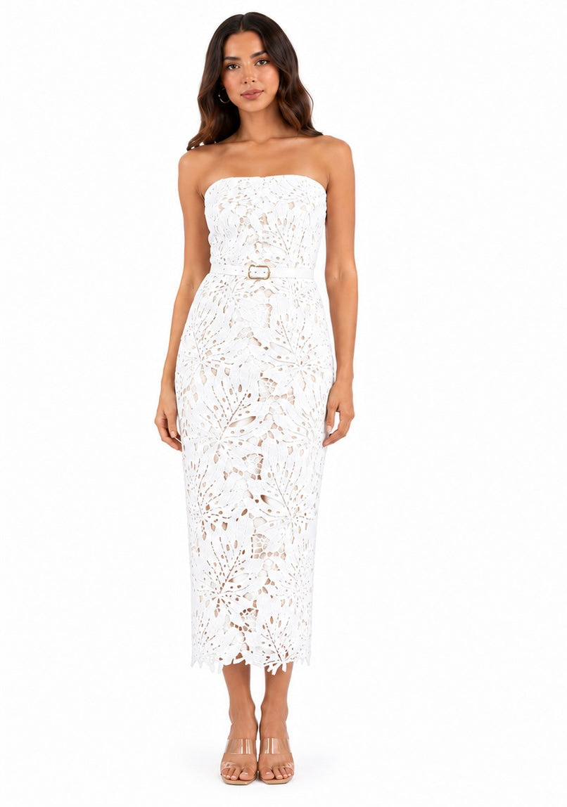 Midnight Lace Dress ( yellow , Fushia , white , black )
