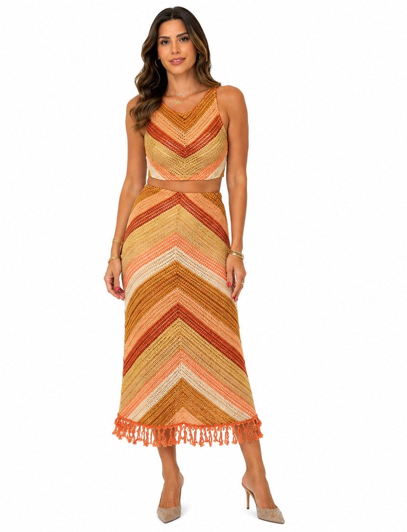 Sunset Chevron Knit Set