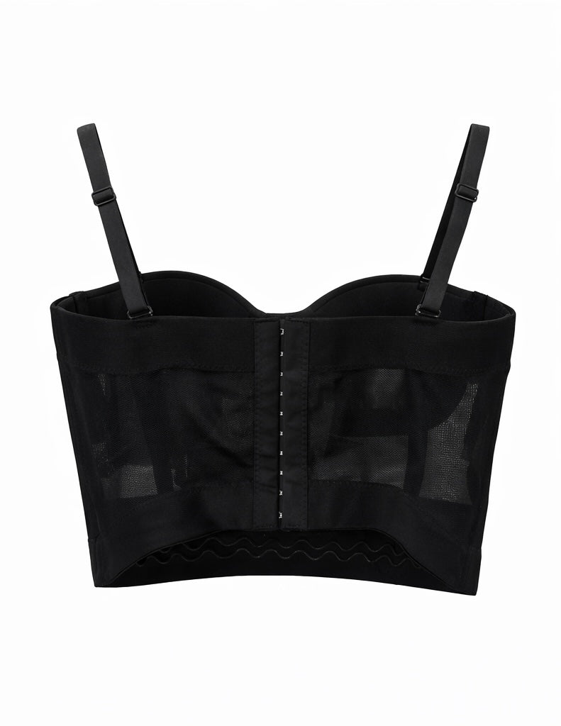 Black Crystal-Detail Bustier Corset