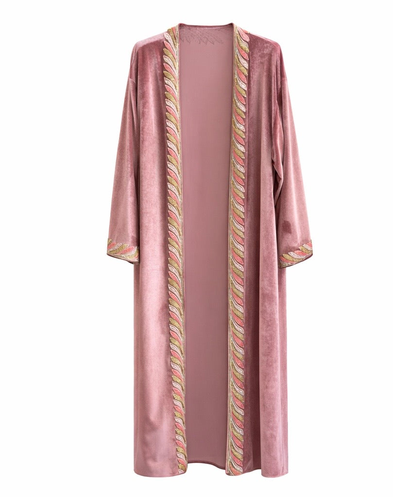 Dusty Rose Velvet Luxe Abaya