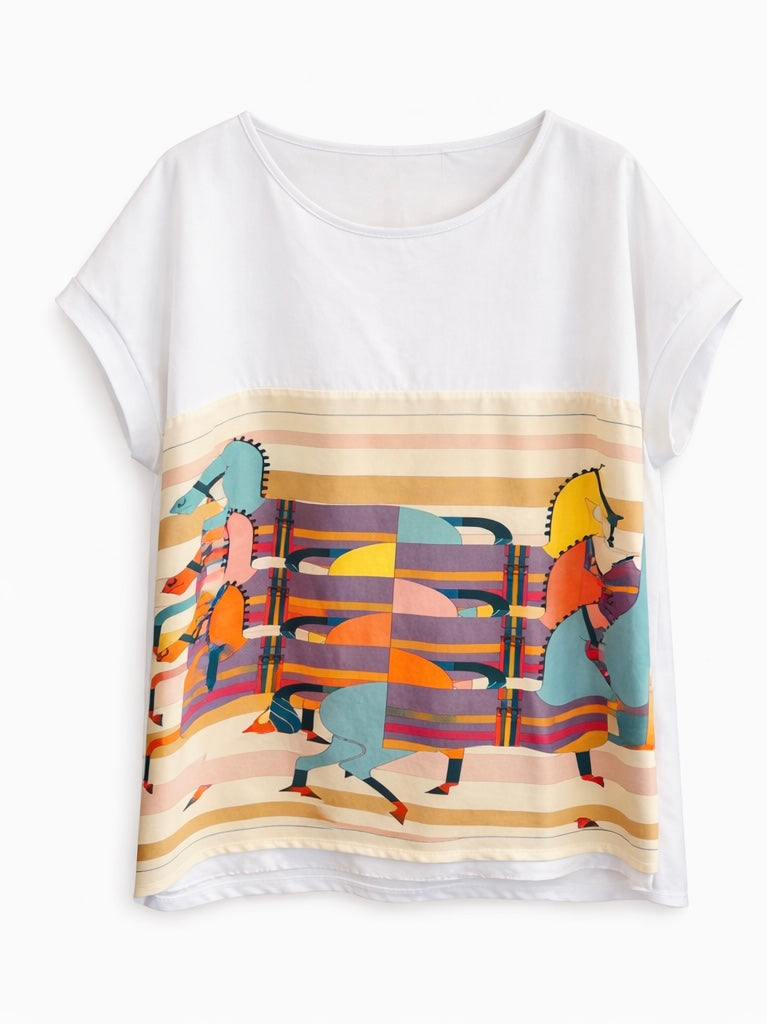 Abstract Horse Print T-Shirt