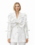 White Big Bow Blazer
