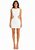 Midnight Cutout Mini Dress ( White , Black )