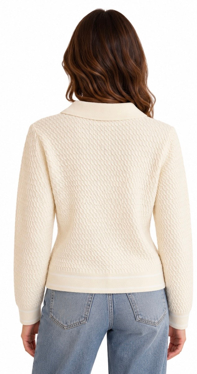 Pearl Embellished Collar Sweater