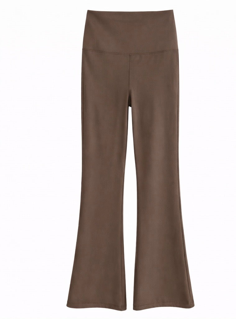 Sculpting High-Waist Flare Pants – Brown