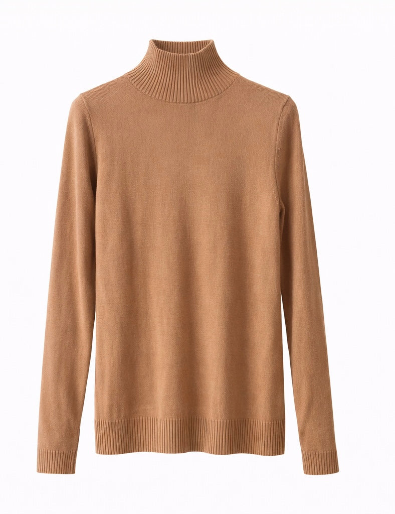 Classic Camel Turtleneck Sweater