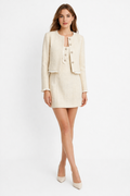 Ivory Tweed Dress & Jacket Set
