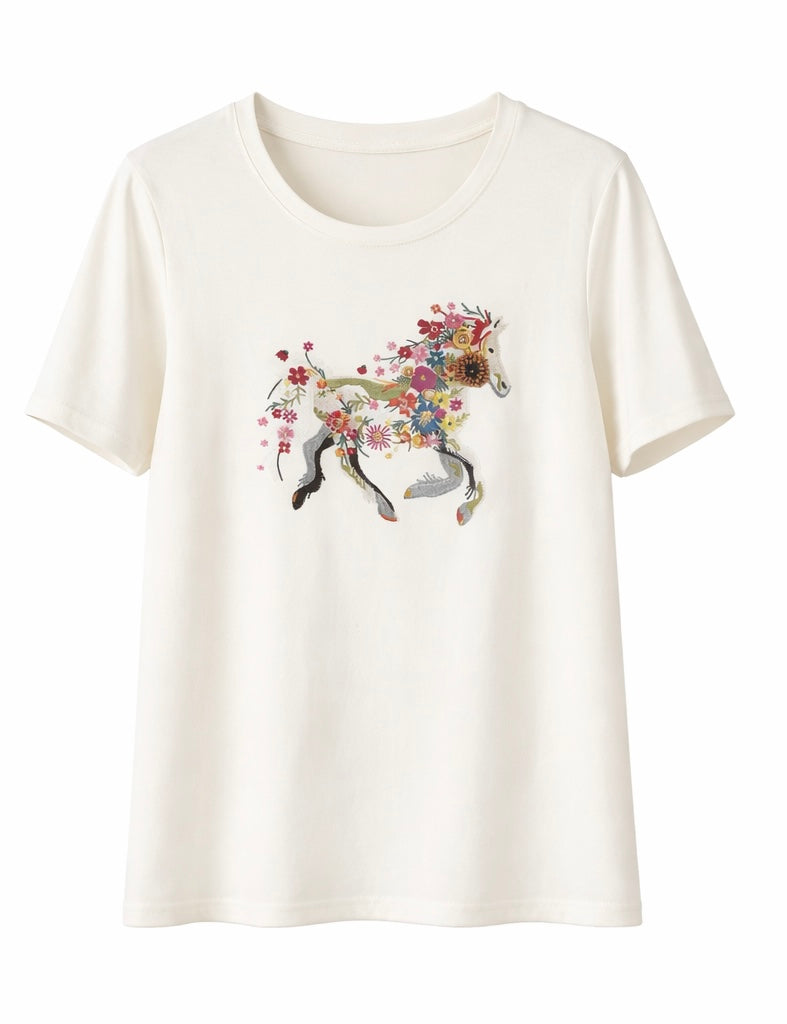 Horsey Flowers Teeshirt