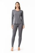 Slim-Fit Long Sleeve Top & Legging Set – Grey