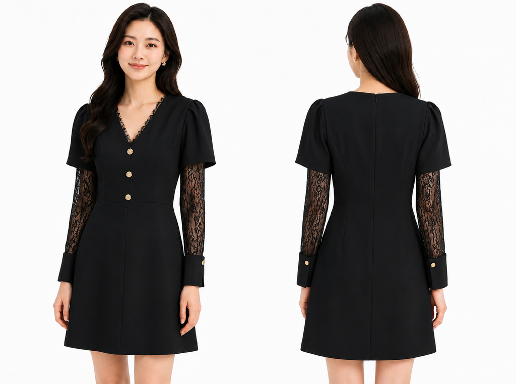 Lace Sleeves Dress