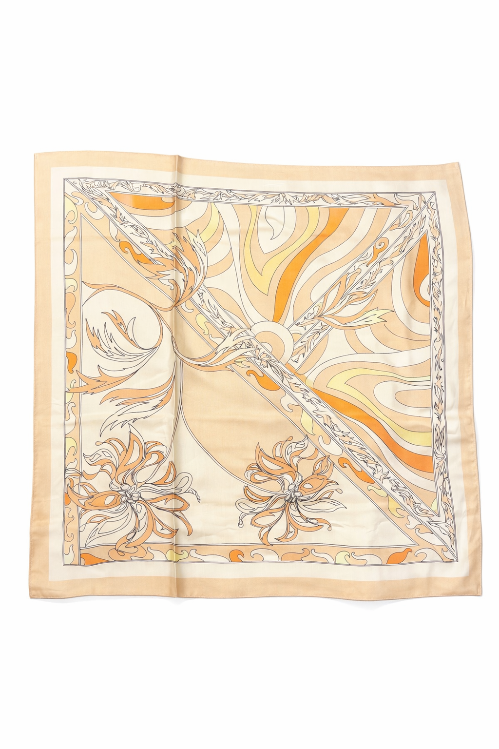 Silk Yellow Printed Scarf