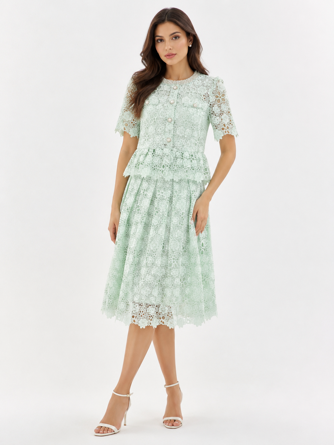 Vintage Royal Lace Set ( White  , Pink , Mint )