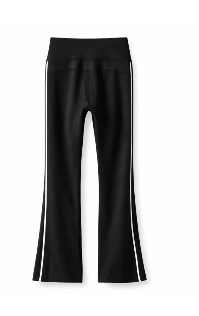 High-Waist flare Pants With Side White Stripe