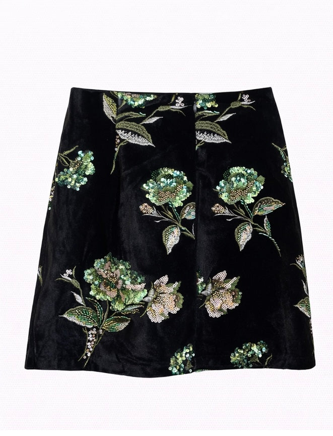 Floral Sequin Velvet Mini