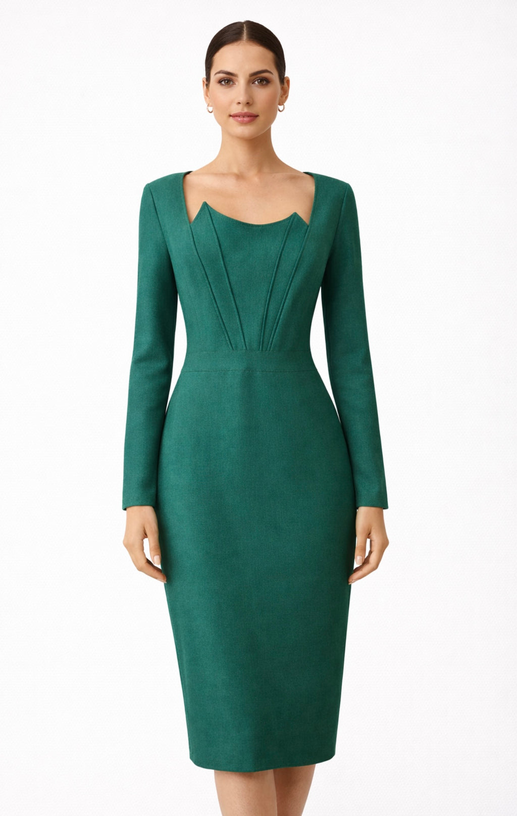 Sculpted Sweetheart Bandage Dress Emerald