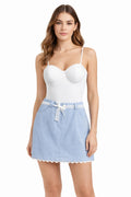 Lace Denim Powder Blue skirt